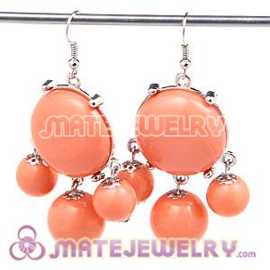 Fashion Silver Plated Drop Orange Bubble Earrings Wholesale
