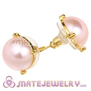 Fashion Gold Plated Pink Pearl Bubble Stud Earring Wholesale