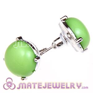 Fashion Silver Plated Olivine Bubble Stud Earring Wholesale