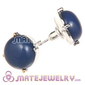 Fashion Silver Plated Navy Bubble Stud Earring Wholesale