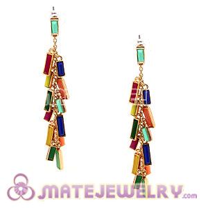 Fashion Candy Color Resin Roped In Linear Drop Earrings Wholesale