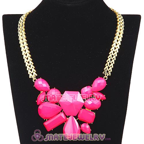 Chunky Chain Candy Resin Geometry Choker Bib Necklace Wholesale