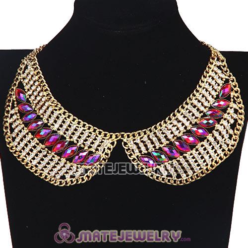 Crystal Resin Rhinestone Choker Collar Bib Necklace Wholesale