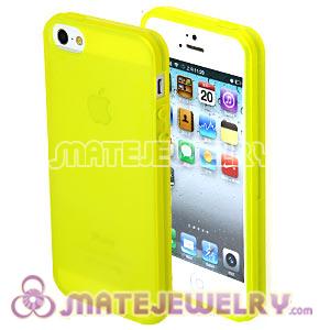 Ultra Slim Yellow Frosted Transparent Soft Rubber Cover Cases For iPhone5 Gen 5th 5G