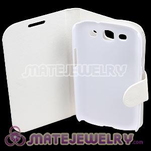 Classic White Leather FlipStand Hybrid Cases For Samsung Galaxy S3 i9300