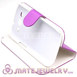 Classic Purple Leather FlipStand Hybrid Cases For Samsung Galaxy S3 i9300