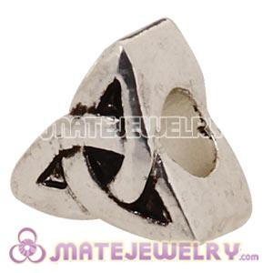 Wholesale Silver Plated European Triquetra Celtic Knot Charm Beads