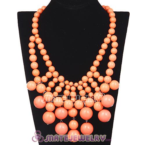 Fashion Orange Cascade Bauble Bib Anthropologie Necklace Wholesale