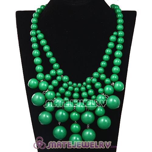 Fashion Dark Green Cascade Anthropologie Bauble Bib Necklace Wholesale