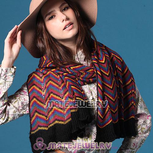 Mori Girl Bohemia Knitting Style Falbala Infinity Pashmina Scarves Wholesale
