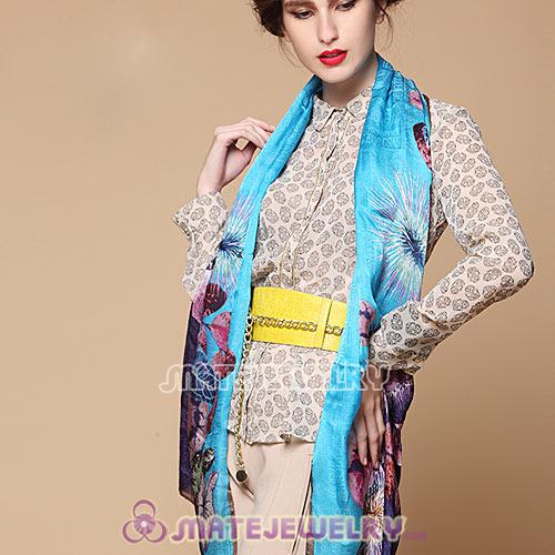 Fashion Office Lady Real Silk Scarves Infinity Pashmina Shawls Wrap