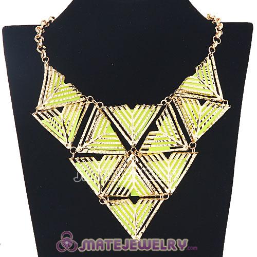 Wholesale Chunky Hollow Triangle Resin Urban Diva Collar Bib Necklace
