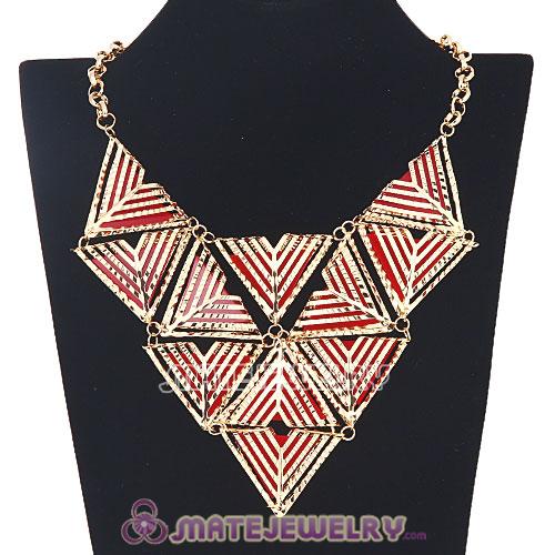 Wholesale Chunky Hollow Triangle Resin Urban Diva Collar Bib Necklace