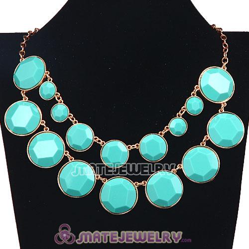 2012 Women Turquoise Resin Bubble Bib Statement Necklaces 