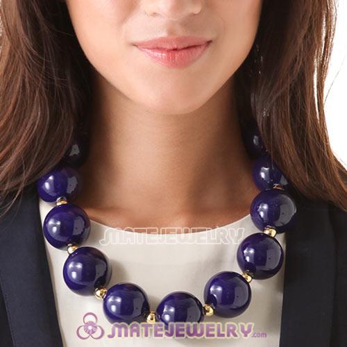 Wholesale Navy Large Bead Necklace