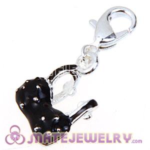 Wholesale Fashion Silver Plated Alloy Black Bra Charms