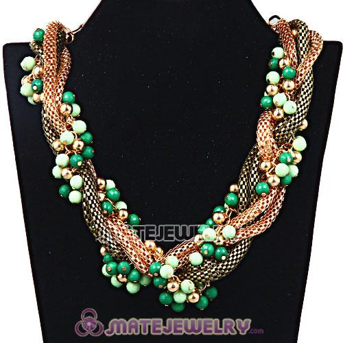 Wholesale Ladies Chunky Chain Beaded Choker Collar Necklace 