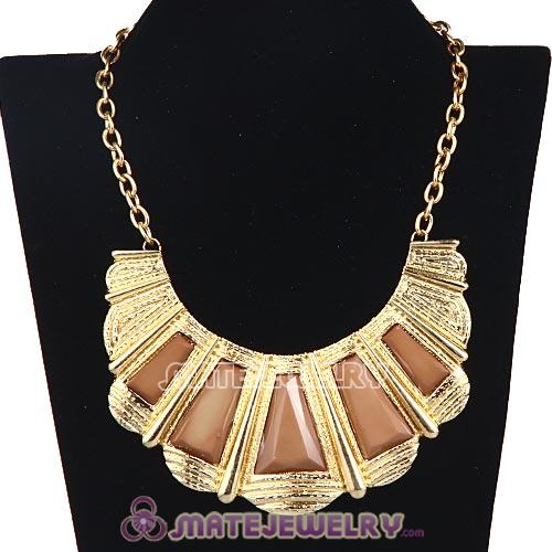 Fashion Golden Chain Resin Choker Bib Necklace 