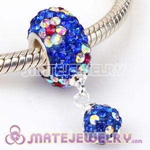 Wholesale European Pave Crystal Pendant With Silver Plated Copper Core