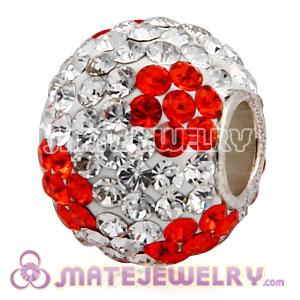 10X13 Charm European Flower Beads With 130pcs Austrian Crystal In 925 Silver Core