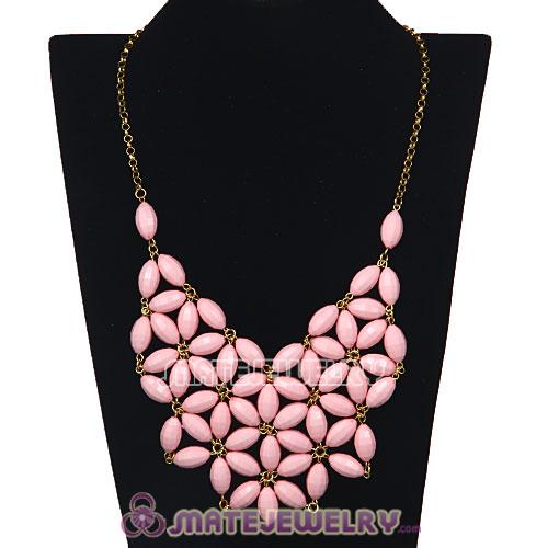 2012 New Fashion Pink Bubble Bib Statement Necklace 