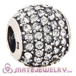 European Sterling Silver Clear Pave Lights With Crystal Austrian Crystal Charm
