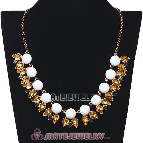 2013 New Fashion Crystal Dewdrop White Resin Bubble Necklace Jewelry