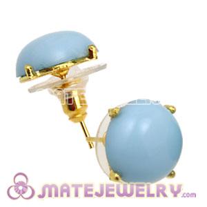 Fashion Gold Plated Morning Sky Blue Bubble Stud Earring Wholesale