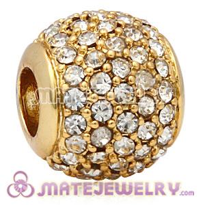 24 Karat Gold Clear Pave Lights With Clear Crystal Charm