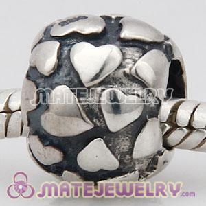 Antique silver heart beads