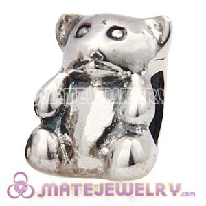 European Silver Teddy Bear Bead