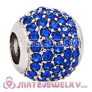 Platinum Plated Sapphire Pave Lights With Sapphire Crystal Charm