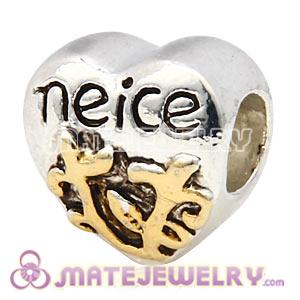 Wholesale Silver Plated European Neice Charm Beads