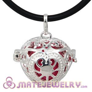 Wholesale Silver Plated Heart Shape Harmony Ball Pendant With Chime Ball