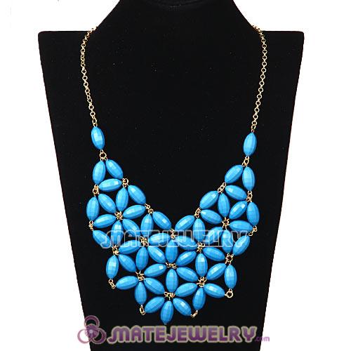 2013 Fashion Jewelry Blue Bubble Bib Necklace For Women