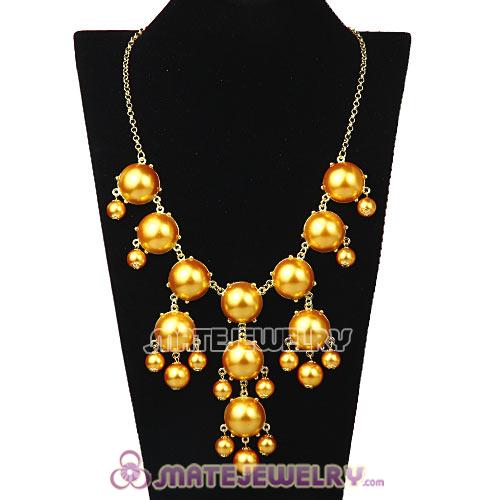 New Fashion Golden Pearl Bubble Bib Necklace Wholesale