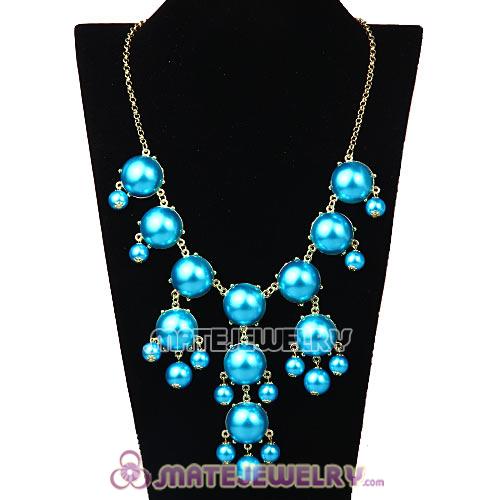 New Fashion Special Blue Pearl Bubble Bib Necklace Wholesale