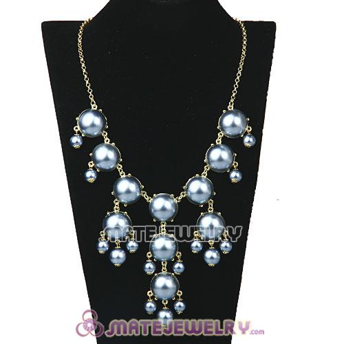 New Fashion Grey Pearl Bubble Bib Necklace Wholesale