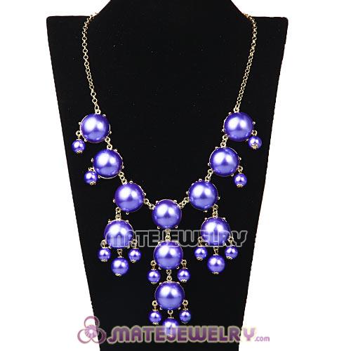 New Fashion Dark Purple Pearl Bubble Bib Necklace Wholesale