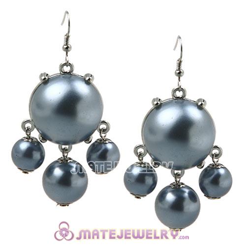 Fashion Silver Plated Grey Pearl Bubble Earrings Wholesale