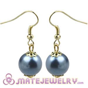 Fashion Gold Plated Grey Pearl Bubble Earrings Wholesale