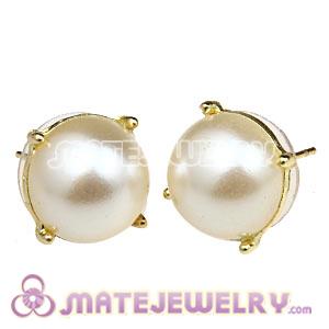 Fashion Gold Plated Cream Bubble Stud Earring Wholesale