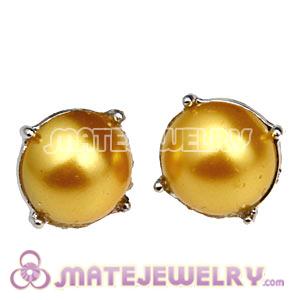 Fashion Silver Plated Golden Pearl Bubble Stud Earring Wholesale