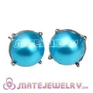 Fashion Silver Plated Special Blue Pearl Bubble Stud Earring Wholesale