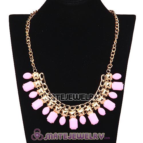 Chunky Chain Resin Diamond Choker Bib Costume Jewelry Necklace