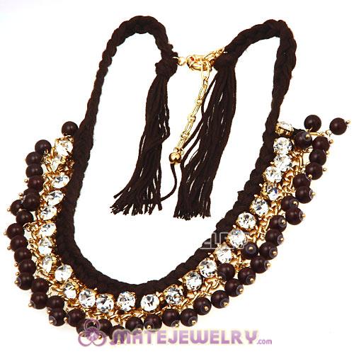 2013 Fashion Costume Jewelry Ladies Crystal Beaded String Necklace