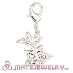 Wholesale Fashion Silver Plated Crystal Star Charms With Lobster Clasp