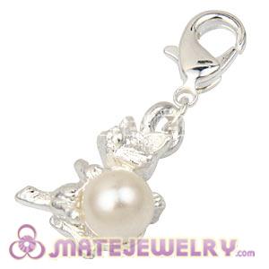Wholesale Fashion Silver Plated Charms With Pearl Beads 