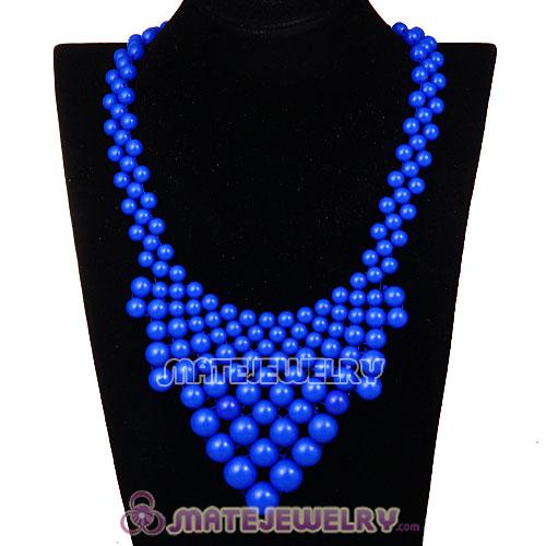 2013 Fashion Ladies Plastic Bubble Bib Necklace Dark Blue