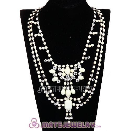Resin Rhinestone Crystal Costume Jewelry Bib Necklace